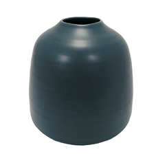 Vaso Decorativo Azul Escuro Ceramica Nobre Alto Padrão