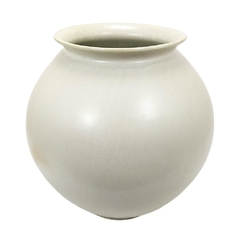 Vaso Decorativo Claro Maior Abaulado Ceramica Fino design