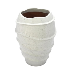 Vaso Decorativo Maior Ceramica Branco Contemporaneo