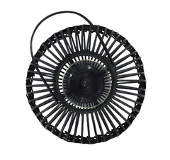 Lanterna Decorativo Rattan Preto Fino Acabamento - LUXdécor