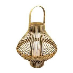 Lanterna Decorativo Rattan Design Vertical Fino Acabamento