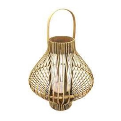 Lanterna Decorativa Rattan Design Abaulado c Alças Impecavel
