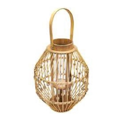 Lanterna Decorativa Rattan Finos Detalhes Forma Losango