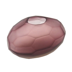 Vaso Decorativo Roxo Fosco Cristal Facetado