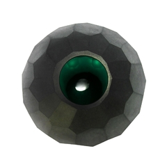 Vaso Decorativo Verde Fosco Cristal Facetado - comprar online