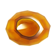 Vaso Decorativo Âmbar Cristal Facetado Finos Detalhes - comprar online