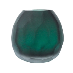 Vaso Decorativo Verde Cristal Facetado Finos Detalhes na internet