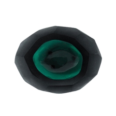 Vaso Decorativo Verde Cristal Facetado Finos Detalhes - comprar online