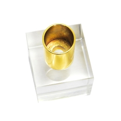 Castiçal 10cm Cristal C Borda Dourado na internet