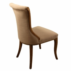 Cadeira Decorativa Carvalho Americano Tecido Linho Primeira Linha - comprar online