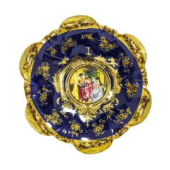 Centro De Mesa 25cm Limoges Azul C Filete Ouro - comprar online