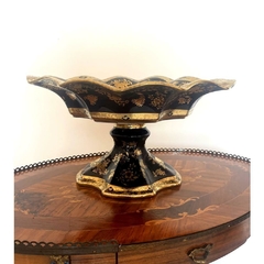 Centro De Mesa Limoges 36cm Azul C Filete A Ouro - loja online
