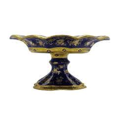 Centro De Mesa Limoges 36cm Azul C Filete A Ouro na internet