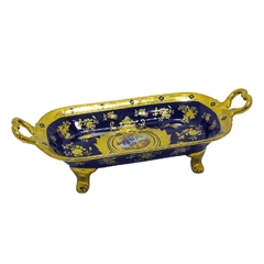 Bandeja Limoges 39cm Porcelana Azul C Dourado