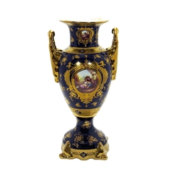 Ânfora Vaso Medio Alças Porcelana Limoges Ouro Prensado - loja online