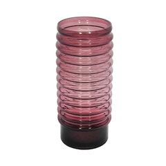 Vaso Decorativo Cristal Violeta Horizontal Relevos Abstrato