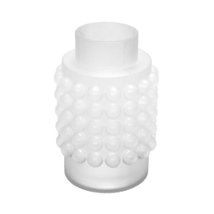 Vaso Decorativo Cristal Branco Relevos Bolha Abstrato