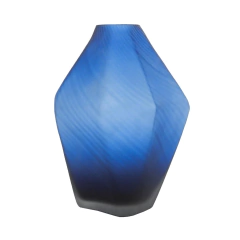 Vaso Decorativo Menor Cristal Azul Design Moderno na internet