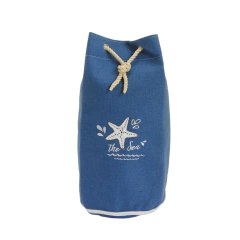 Saco Decorativo Em Lona Azul Detalhes Marinhos - comprar online