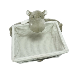 Cesto c Pelucia Hipopótamo Cinza Menor Retangular - comprar online