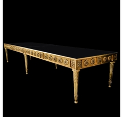 Mesa de Jantar 4mt Folha Ouro c Brasão Entalhado