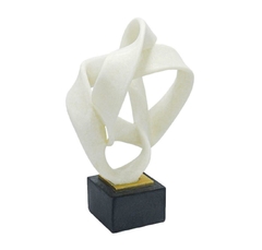 Enfeite Escultura Branca Luxo Abstrato Arte Moderna