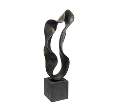 Enfeite Escultura Abstrata Arte Moderna Preta Luxo