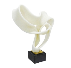 Enfeite Escultura Branca Arte Abstrata c Base