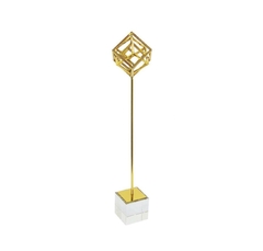 Escultura Decorativa Maior Cubos Abstrato Metal Impecavel
