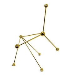 Escultura Decorativa Moleculas Menor Dourado Impecavel