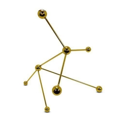 Escultura Decorativa Moleculas Maior Dourado Impecavel