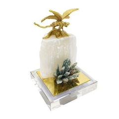 Escultura Decorativa Animal sob Marmore Cristal