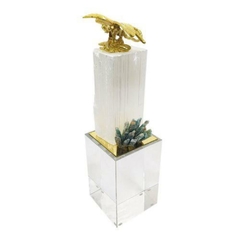 Escultura Maior Decorativa Animal sob Marmore Cristal
