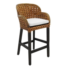 Banqueta Alta Bistrô Madeira Encosto Palhinha - comprar online