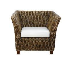 Poltrona Madeira Rattan Design Original Estofado Branco na internet