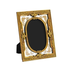 Porta Retrato Moldura Flor De Liz Resina Dourado