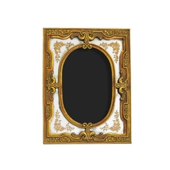 Porta Retrato Moldura Flor De Liz Resina Dourado - comprar online