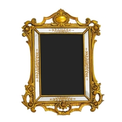 Porta Retrato Resina Dourado 18x13cm Art Noveau na internet