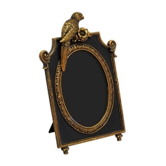Porta Retrato Dourado 18x13cm Escultura Passaro - comprar online