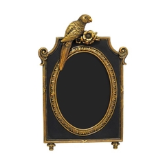 Porta Retrato Dourado 18x13cm Escultura Passaro - comprar online