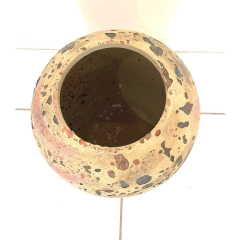 Vaso Cachepot Design Rustico Cinza Rosê Lindo Para Area Externa - comprar online