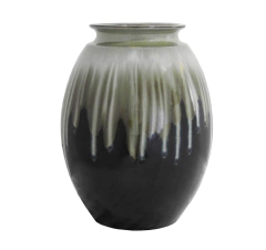 Vaso Grande Cerâmica Verde Escorrido E Preto na internet
