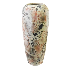 Vaso 90cm Rústico Ceramica Bege Rosa E Preto - comprar online