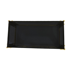 Imagem do Mesa De Centro Metal Dourado Moderno Vidro Preto