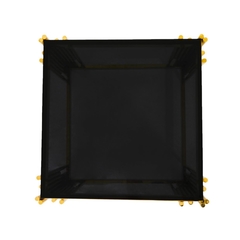 Mesa Auxiliar Metal Dourado Moderno Vidro Preto na internet