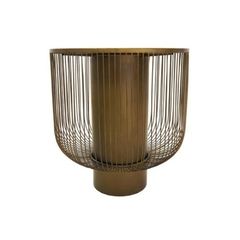 Mesa Lateral Dourado Metal E Vidro Contemporaneo Luxo - comprar online