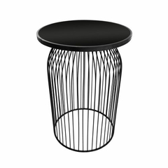 Mesa Lateral Metal Preto Design Contemporaneo