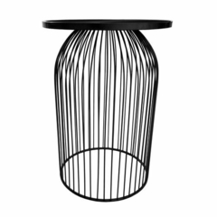Mesa Lateral Metal Preto Design Contemporaneo - comprar online
