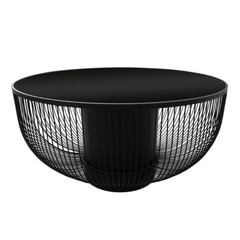 Mesa De Centro Total Black Metal E Vidro Design