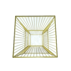 Imagem do Mesa Lateral Aramado Preto Design Cubo Abstrato